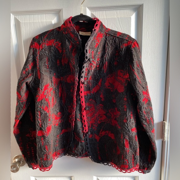 Choices blazers Jacket embroidered with black and red colors women size small - Picture 2 of 6